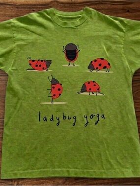 Gildan Green "Ladybug Yoga" Graphic Tee